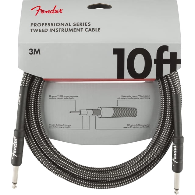 Cable para instrumentos Fender Professional Series Tweed 3m gris