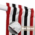 thumbnail image 4 of Swag Valance Curtains for Windows, Red Black Stripe Light Filtering Kitchen Curtains with Rod Pocket, Geometric White Vertical Striped Window Treatment Valances for Living Room, 36x45 - 2 PCS, 4 of 9