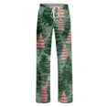 thumbnail image 4 of Women's Casual Fashion Christmas Pajama Pants, Long Sleepwear Trousers for Sports and Home Use, Comfortable and Soft Material for Nightwear and Lounging,Dark Green,M, 4 of 6