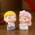 thumbnail image 4 of Cute Handmade Decorative Resin Couple Figurines - Adorable New Year Lover Girl Boy Statue Ornament - Bedroom Decor - 1 Pair, 4 of 8