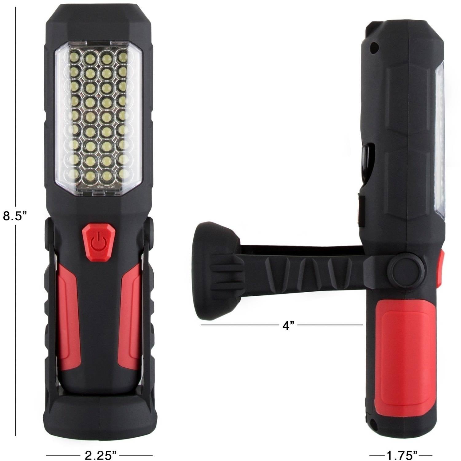 Details about   LED Flashlight Lamp Torch Lighting Handle Hanging Rotate Head For Garage Jobsite 