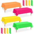 thumbnail image 3 of Baweave 12 Pack Plastic Table Cloth Disposable Assorted Neon Colorful Tablecloth Rectangle Bulk Solid Color Table Cover Party Supplies Birthday Wedding Picnic Home Decorations 54 X 72 Inc, 3 of 5