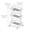 thumbnail image 3 of Mainstays Rolling Cart, 3-Tier Metal Utility Cart with wheels for Office and Home - Multi Colors, 3 of 9