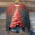 thumbnail image 2 of Christmas Sweatshirts Women Long Sleeve Pullovers Christmas Tree Graphic Tops Fleece Brushed Sweatshirt Santa Claus Shirts Shining Lights Clothes Loose Casual Outfits Garland Top, 2 of 4