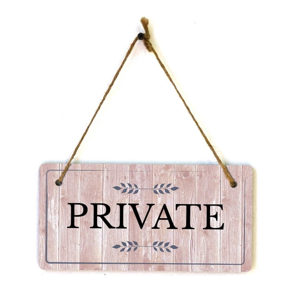 Private | Rustic Red Wood 5 x 10" Hanging Sign