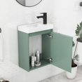 thumbnail image 5 of Churanty 16" Green Wall Mounted Bathroom vanity with Sink,Bathroom Vanity Combo Cabinet with Ceramic Basin for Small Space, 5 of 14