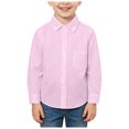 thumbnail image 3 of JUMEYU Shirts for Boys Boys' Cotton Dress Shirt Long Sleeve Casual School Uniform Woven Button Down Shirt 7T 8T (Pink,7-8 Years), 3 of 5