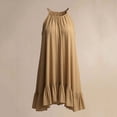 thumbnail image 5 of Women's Summer Boho Mini Dress Halter Neck Sleeveless Ruffle Hem Flowy Swing A-Line Sundress Lightweight Breathable Tiered Beach Vacation Party Dress, 5 of 5