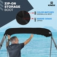 thumbnail image 6 of KNOX Universal 4 Bow Bimini Top Replacement Canvas & Detachable Sidewalls with Storage Boot, 600D Marine Grade Sun Shade Boat Canopy with Solid Side Blocks, No Frame, 91-96"W, Black, 6 of 7