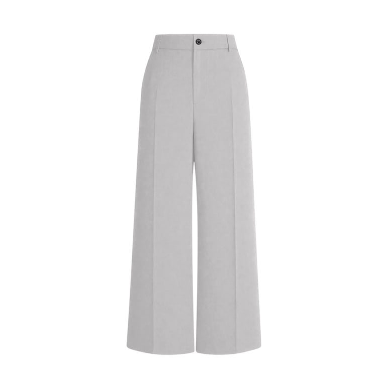 grey dress trousers ladies Women Wide Leg Pants Women's High Waist Pants, Solid Color Formal Wide Leg Suit Tailored Bottoms for Work Business Causal Brown XL SCH000481_GO