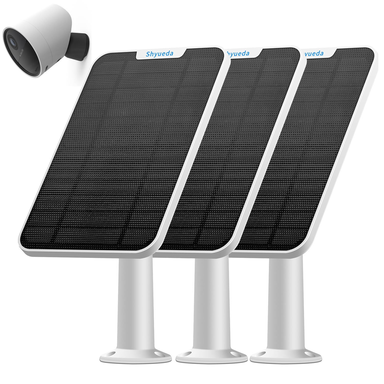 Solar Panel Charging For SimpliSafe Outdoor Camera, with 13.1ft Waterproof Charging Cable, IP65 Weatherproof(3-Pack)