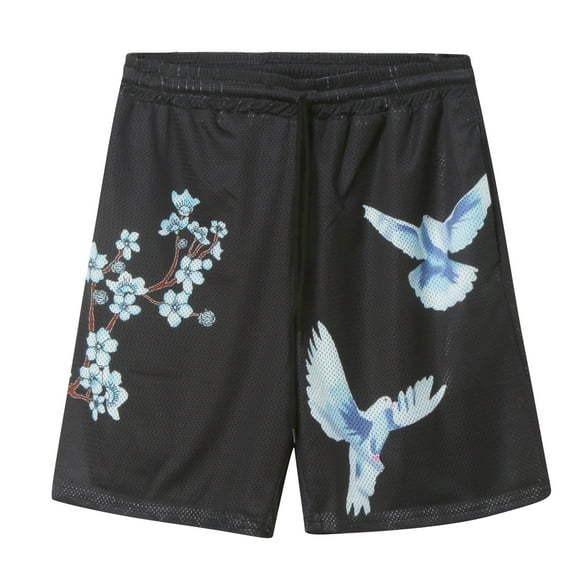 WEAIXIMIUNG Running Shorts Men 3 Pack Mans Loose Casual Floral Beach Pants for Men and Women Quick Drying Five Point Beach Printed Shorts