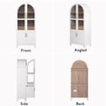 thumbnail image 6 of HSUNNS 71" Tall Kitchen Pantry Cabinet with Arched Glass Doors and Adjustable Shelves, Freestanding Modern Farmhouse Hutch Cupboard, Wooden Storage Cabinets for Kitchen Dining Room, White, 6 of 9