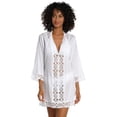 thumbnail image 3 of La Blanca Women's Island Fare V-Neck Tunic Cover Up Swimwear, White, 1X New with box/tags, 3 of 5