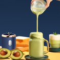 thumbnail image 3 of Exprimidor portátil automático recargable de 40 W para el hogar, vaso pequeño para jugo, taza doble azul, 3 of 4