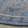 thumbnail image 3 of Safavieh Courtyard Cooper Botanical Indoor/Outdoor Area Rug, Blue/Natural, 6'7" x 6'7" Round, 3 of 9