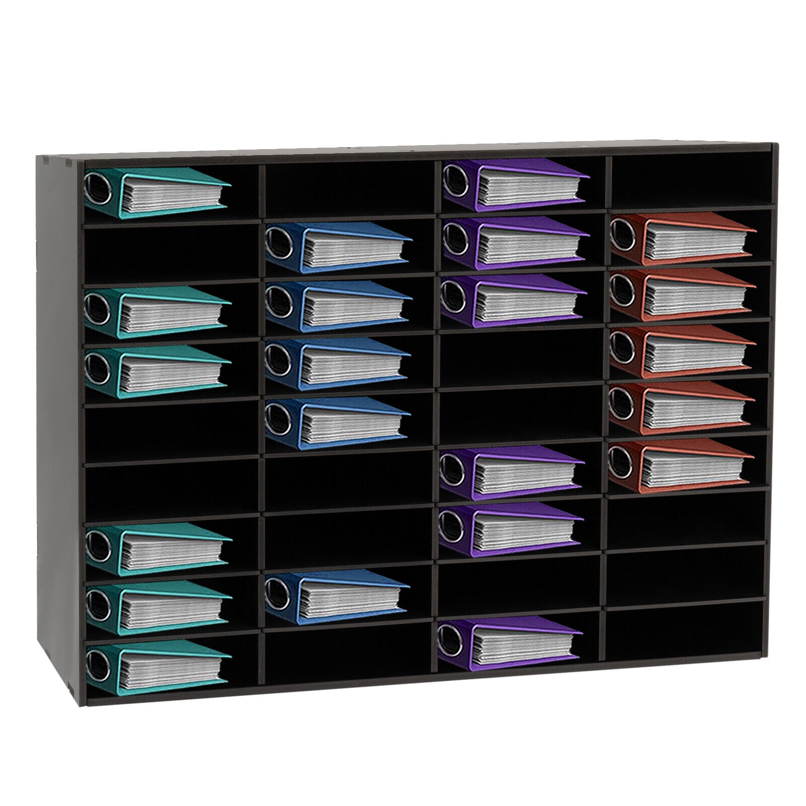 Desktop File Holder, Office Mailbox 36-compartment Literature Organizer Black Literature Organizer, 39.4*11.8*24in