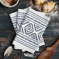 thumbnail image 6 of Navy Blue Boho Kitchen Towels Set of 2, Water Absorbent Dish Towel, Vintage Southwestern Geometric Stripes Decorative Hand Towels - Quick Drying Cloth for Cooking Baking, 18x28 Inch, 6 of 8