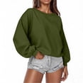 thumbnail image 2 of Oversized Sweatshirts for Women 2025 Fall Winter Long Sleeve Crewneck Plain Basic Sweatshirt Pullover Tops, 2 of 6