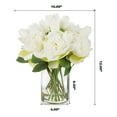 thumbnail image 4 of Enova Home Mixed Artificial Real Touch Tulip and Peony Flower Fake Floral Arrangement in Clear Glass Vase with Faux Water (Cream), 4 of 4