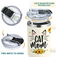 thumbnail image 5 of 40oz Sunflower Cat Mom Tumbler with Handle - Birthday/Christmas Gift for Cat Lovers & Ladies, 5 of 7