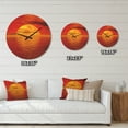 thumbnail image 4 of Designart 'Yellow Sun Falling to Red Ocean ' Modern Wood Wall Clock, 4 of 5