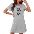 thumbnail image 4 of Camisón corto de talla grande para mujer, camisón de manga corta con estampado de pecho a la moda, camisón para mujer, 4 of 7