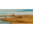 thumbnail image 2 of Frederick Goodall 14x8 Gold Ornate Wood Frame and Double Matted Museum Art Print Titled - Waiting for the Dahabeah (1896), 2 of 4