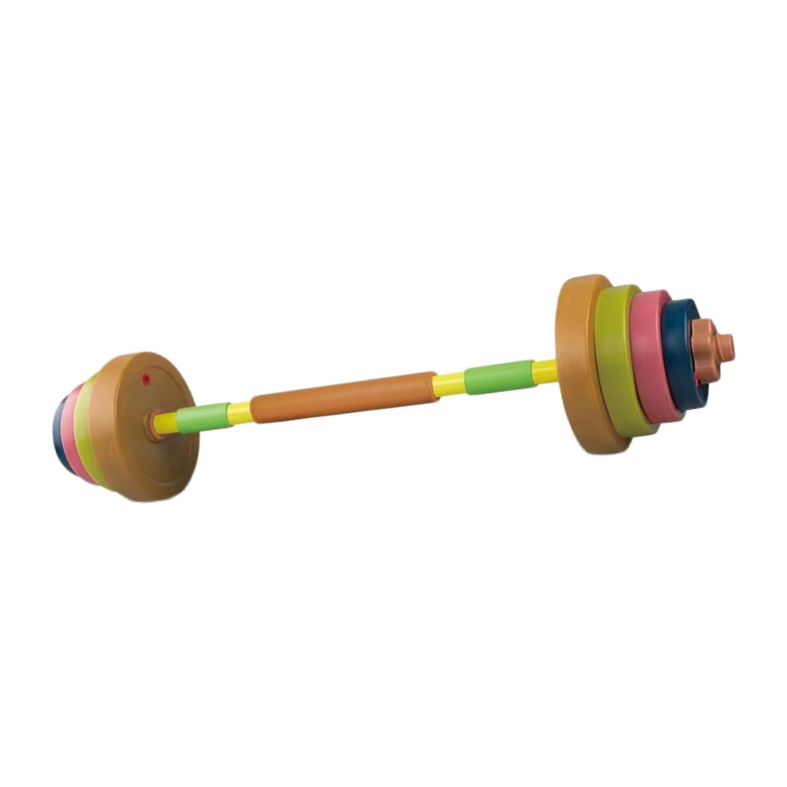 JWQFBC Kids Dumbbell Barbell Toy Adjustable Weight Powerlifting for Ages 3+ Educational Morandi Color