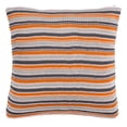 thumbnail image 2 of SAFAVIEH Candy Striped Knit Plush Pillow, 20" x 20", Light Grey/Dark Grey/Orange/Pink, 2 of 3