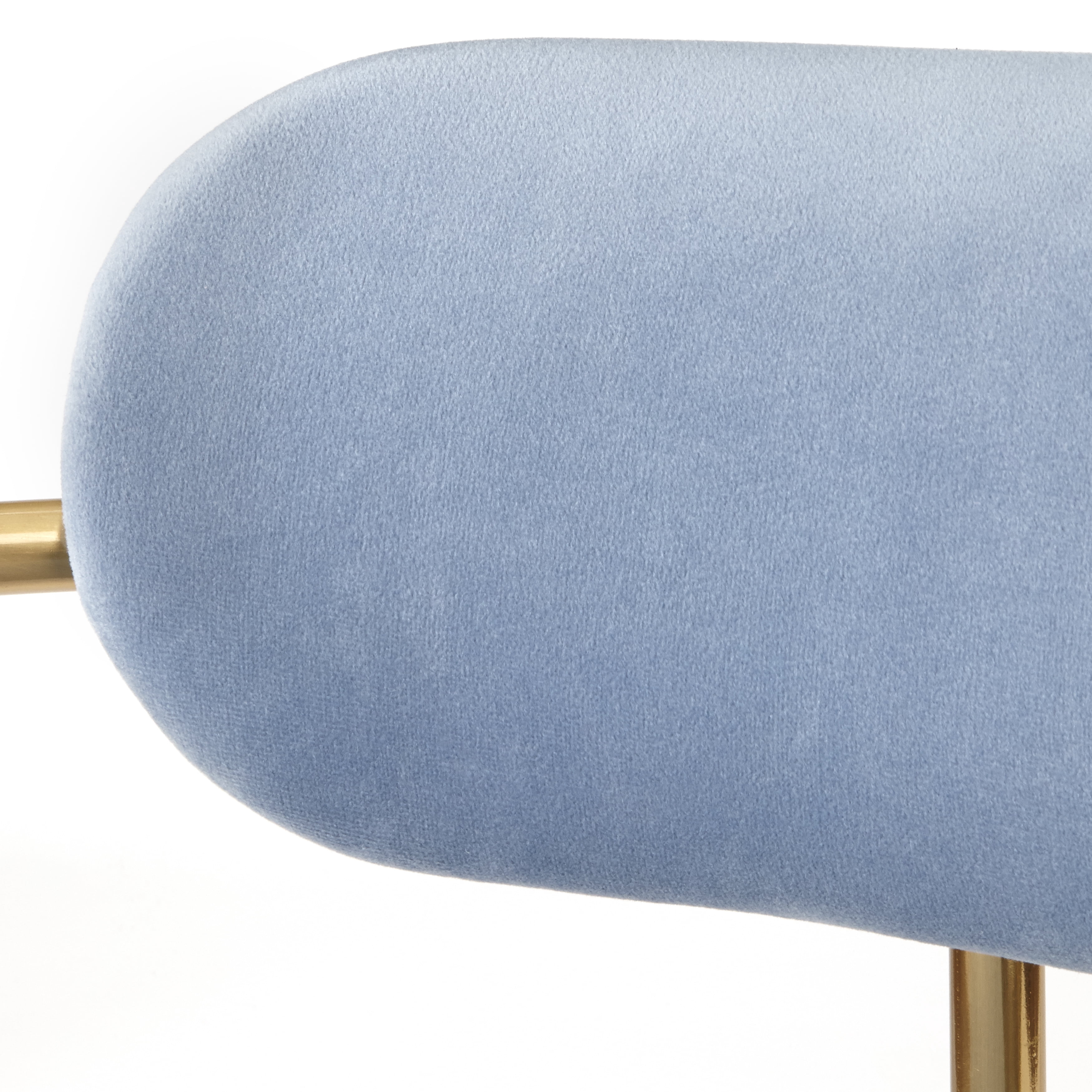 TMS Retro Velvet Dining Arm Chair (Set of 2), Blue