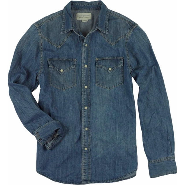 Ralph Lauren - Camisa de mezclilla occidental para hombre, color azul, pequeña
