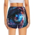 thumbnail image 2 of Lsque Modern Colorful Eyes Printed Women's Running Shorts with Liner Pockets,Elastic Quick Dry Workout Athletic Gym Yoga Shorts,Womens High Waist Shorts-, 2 of 9