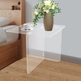 thumbnail image 4 of Acrylic Side Table, End Table, Free Standing Clear Modern Bedside Table, 4 of 24