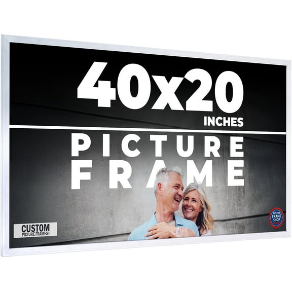 40x20 Frame Silver Real Wood Picture Frame Width 0.75 inches | Interior Frame Depth 0.5 inches |