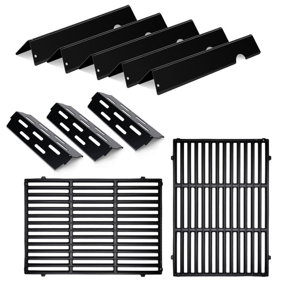 2 Pack Cast Iron Grate 5 PCS Flavorizer Bars 2 Pcs Heat Deflector For Weber Genesis 2 Grill ,for Weber Genesis ii 300 Series,Replacement For Weber Genesis ii E-310 E-315 E-325 E-330 E-335 S-310