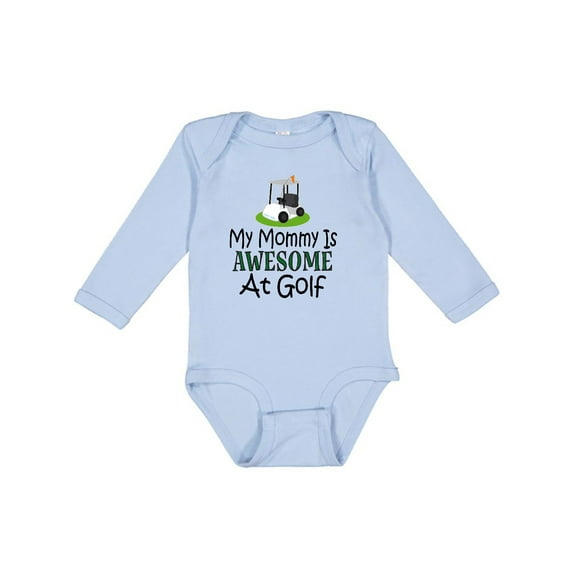 Inktastic Golfing Mommy is Awesome at Golf Boys or Girls Long Sleeve Baby Bodysuit