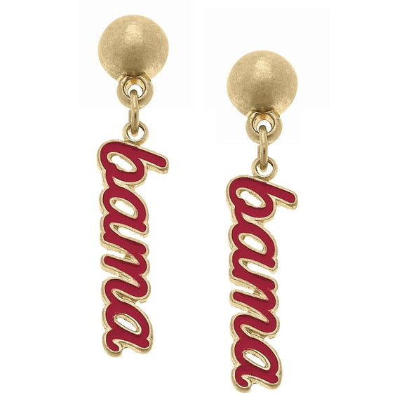 Women' CANVAS Style Alabama Crimson Tide Enamel Script Drop Earring