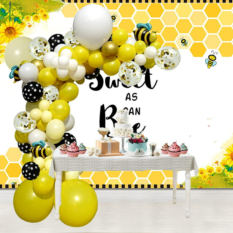  158 PCs Bee Party Decorations, Hombae Happy Bee Day Themed  Birthday Party Decorations Backdrop Balloon Garland Banner Tablecloth Cake  Cupcake Toppers Cutout Honey Bumble Bee Yellow Black : Toys & Games