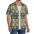 thumbnail image 4 of KLL Traditional Tribal Aztec1 Print Men's Shirt Short Sleeve Button Down Summer Cuba Beach Shirts- Large, 4 of 7