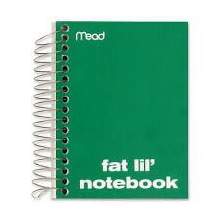 Mead Fat Lil' Notebook - 200 Sheets - Wire Bound - 4" x 5 1/2" - White Paper - Assorted Cover - Cardboard Cover - Perforated - 1 Each | Bundle of 5