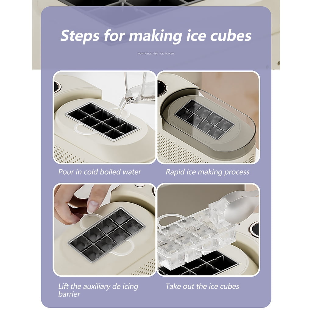 Semiconductor Low Noise Ice Maker Portable Ice Machine for Camping Household Multifunctional Ice Cubes