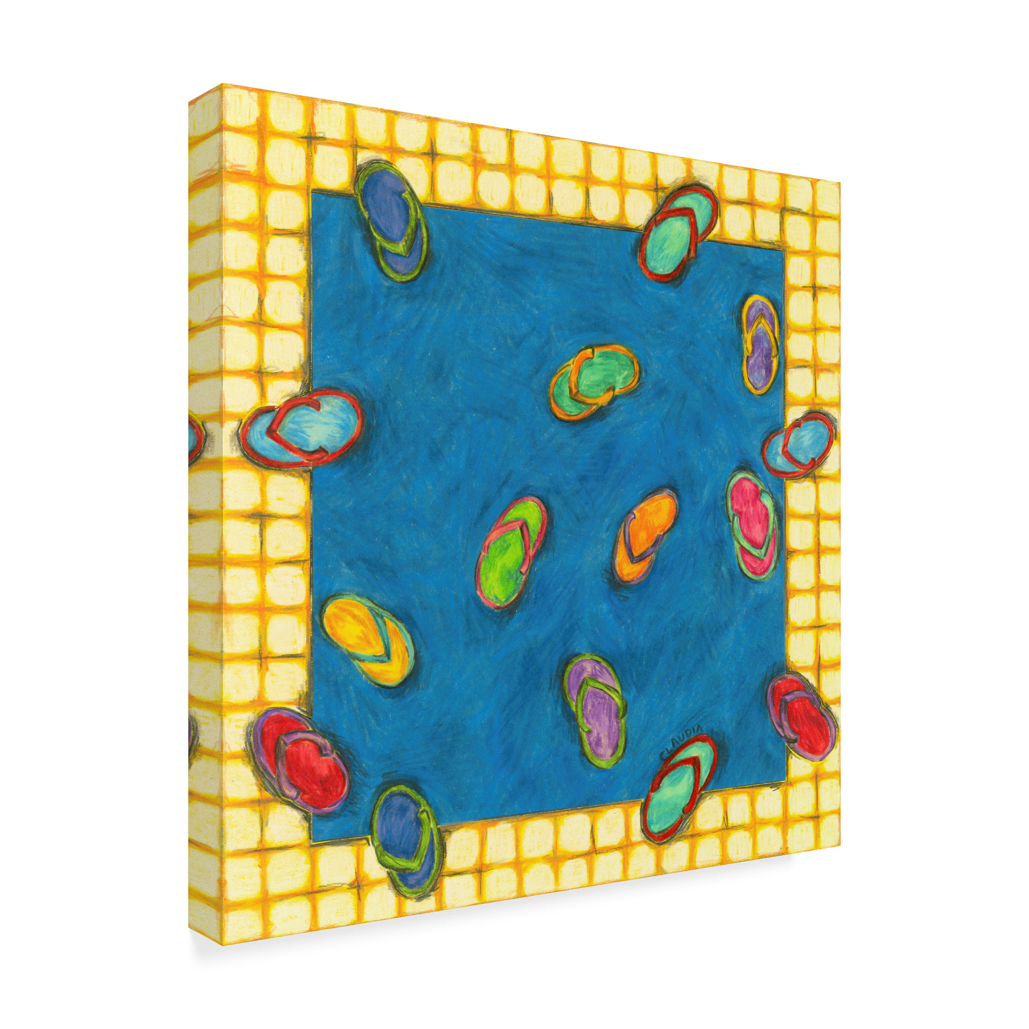 Trademark Fine Art 'Flip Flops' Canvas Art by Claudia Interrante
