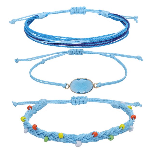 Pulsera trenzada ajustable, regalo accesorio de joyería de amistad colorida de playa de verano Adepaton BST3002192-1