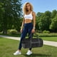 thumbnail image 4 of Bolsa de Deporte Plegable | Bolsa Deportiva Portátil para Hombre y Mujer | Bolsillo Interior | Ideal para Viajes y Camping | 50 X 24 Cm | Poliéster Negro | Ligera (50 G) | Almacenamiento Multiusos |, 4 of 6