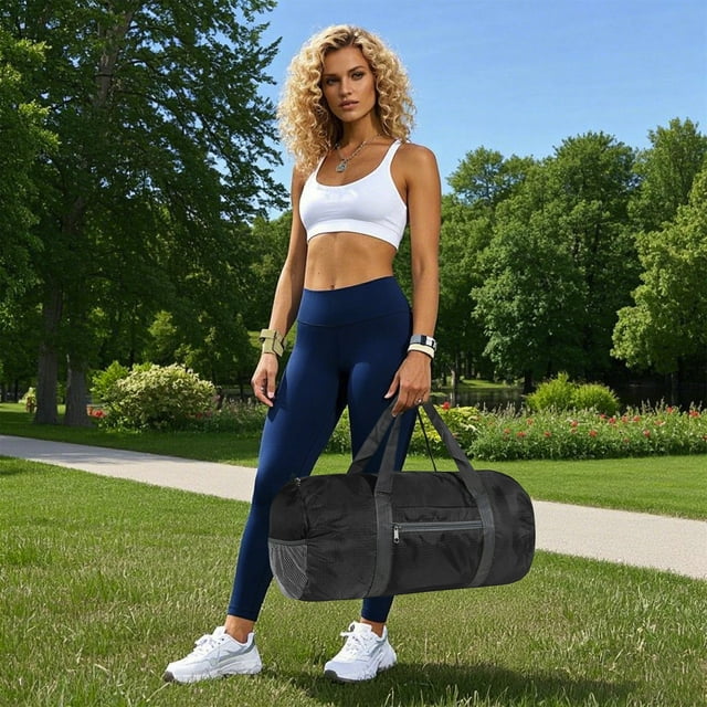 Birdeem Foldable Duffel Bag,Portable Gym Bag for Travel Sports Camping,Lightweight Carry on Duffel with Inner Pocket,Compact Foldable Design for Adults,Durable Polyester Duffel Bag