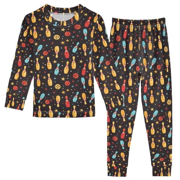 Christmas Pajamas Bowling Cartoon Character Cute Comfortable Cotton Two-piece Christmas Pajamas Set