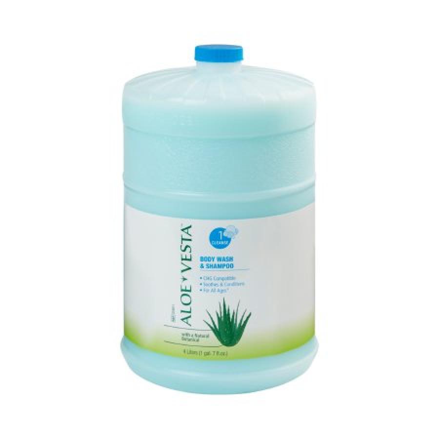 Aloe Vesta Body Wash and Shampoo, 1 gallon Pump Bottle, Floral/Aloe