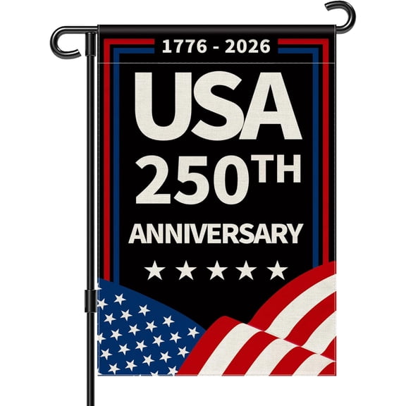 America Garden Flag 250, USA 250th Anniversary Banner 4th of July Patriotic Freedom Yard Sign Double-Sided Waterproof Flag 12x18 Inch