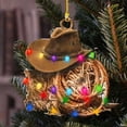 thumbnail image 3 of YAOMOBB Christmas Tree Decoration Creative Cowboy Themed Hat Xmas Tree Pendant Wild West Car Rear View Mirror Hanging, 3 of 7